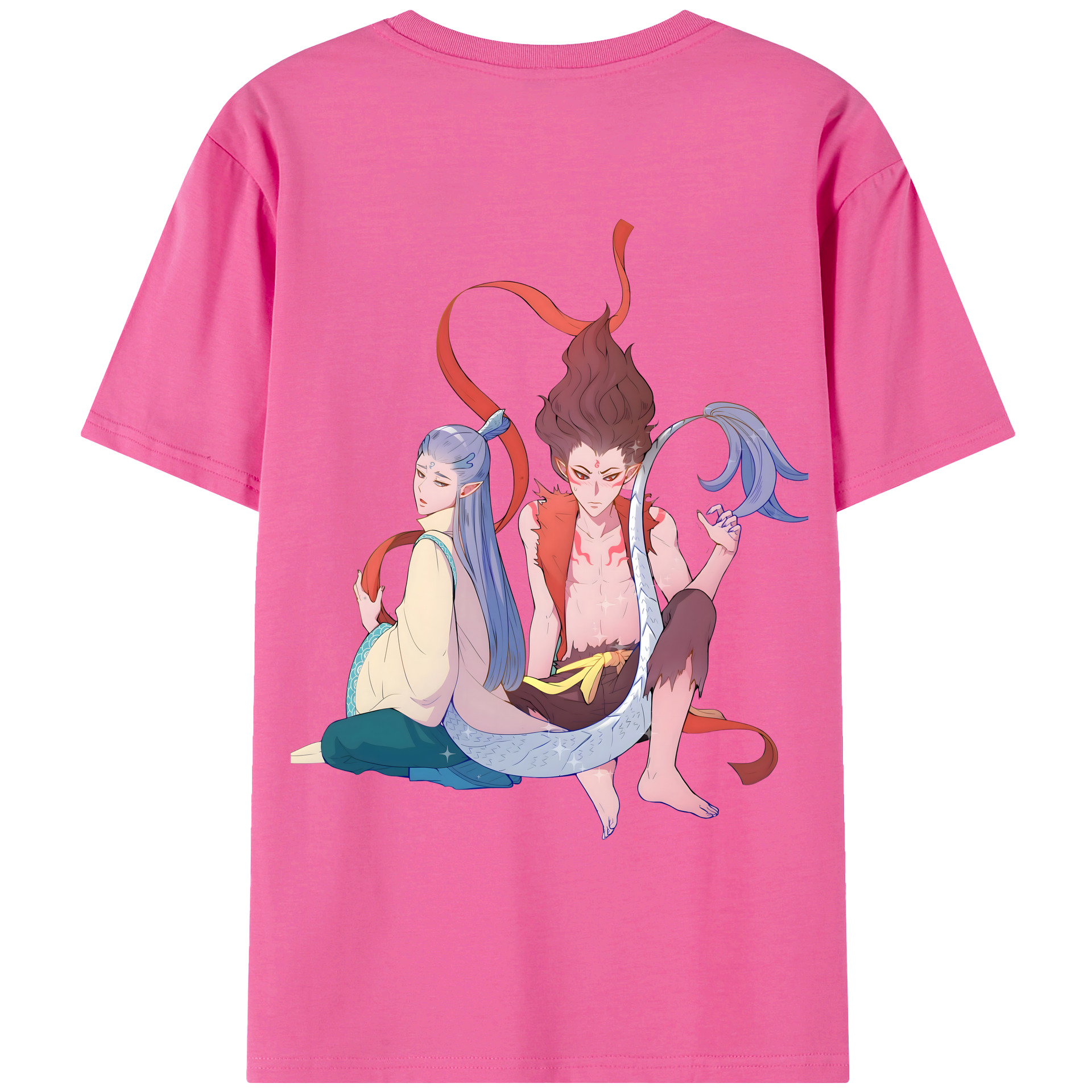 （画像用） Ne Zha 2 ナタ 魔童の大暴れ レディース半袖Tシャツ(バックプリント)